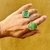 Quartzo Verde anel de prata