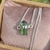 Turmalina Verde colar cinturão de prata curto