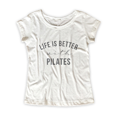 Camiseta Feminina Estampa Pilates na internet