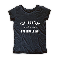Camiseta Feminina Estampa Traveling na internet