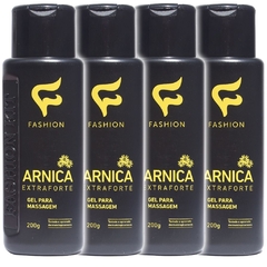 Gel para Massagem Arnica Extra Forte 200g Fashion | Kit 4 Frascos