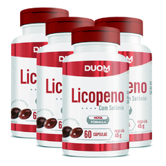 Licopeno c/ Selênio 60cps 500mg Duom | Kit 4 Frascos