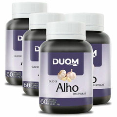 Óleo de Alho 60cps 500mg Duom | Kit 4 Frascos