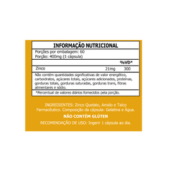 Zinco (Zn) 60cps 400mg (1 ao dia) Duom - comprar online