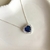 Colar Coração Azul Prata 925 Legítima Feminino - Necklace Joias 