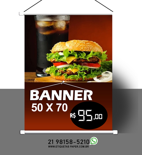 Banner Impresso em Lona Personalizado Para Hamburgueria Hamburguer