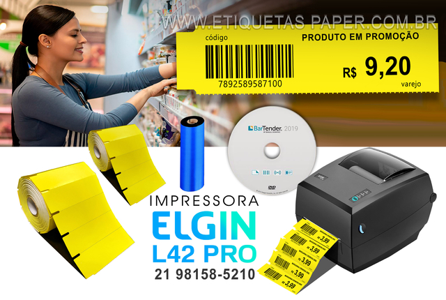 Elgin L42 pro impressora térmica códigos de barras