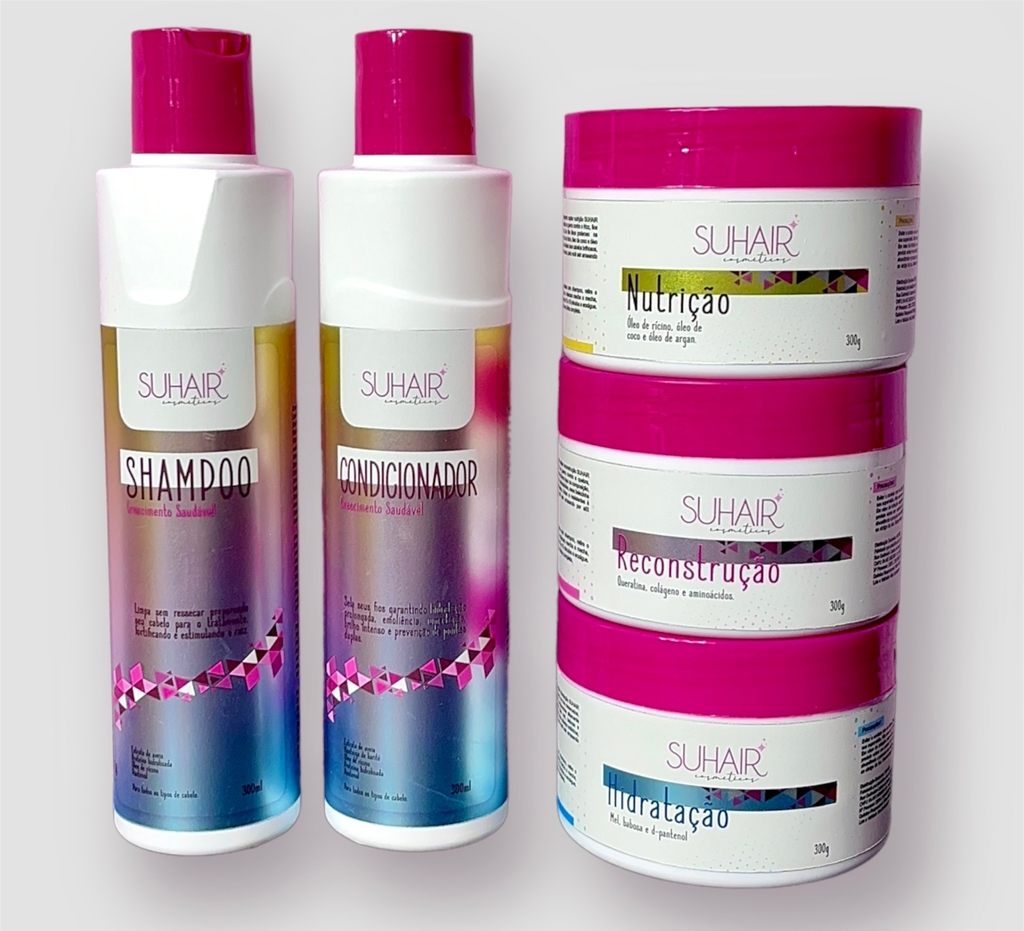 Kit cronograma capilar + shampoo + condicionador