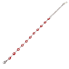 Pulsera ojitos medianos roja - 0455P