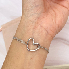 Pulsera silueta corazón plateada - APU087 - comprar en línea