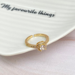 Anillo zirconia cuadrada dorado - CL005 - comprar en línea