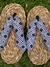 Sandalia rasteira de palha de taboa Losango azul