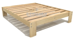 Base Cama Queen Size Box De Madera De 1ra, Desarmable - comprar en línea