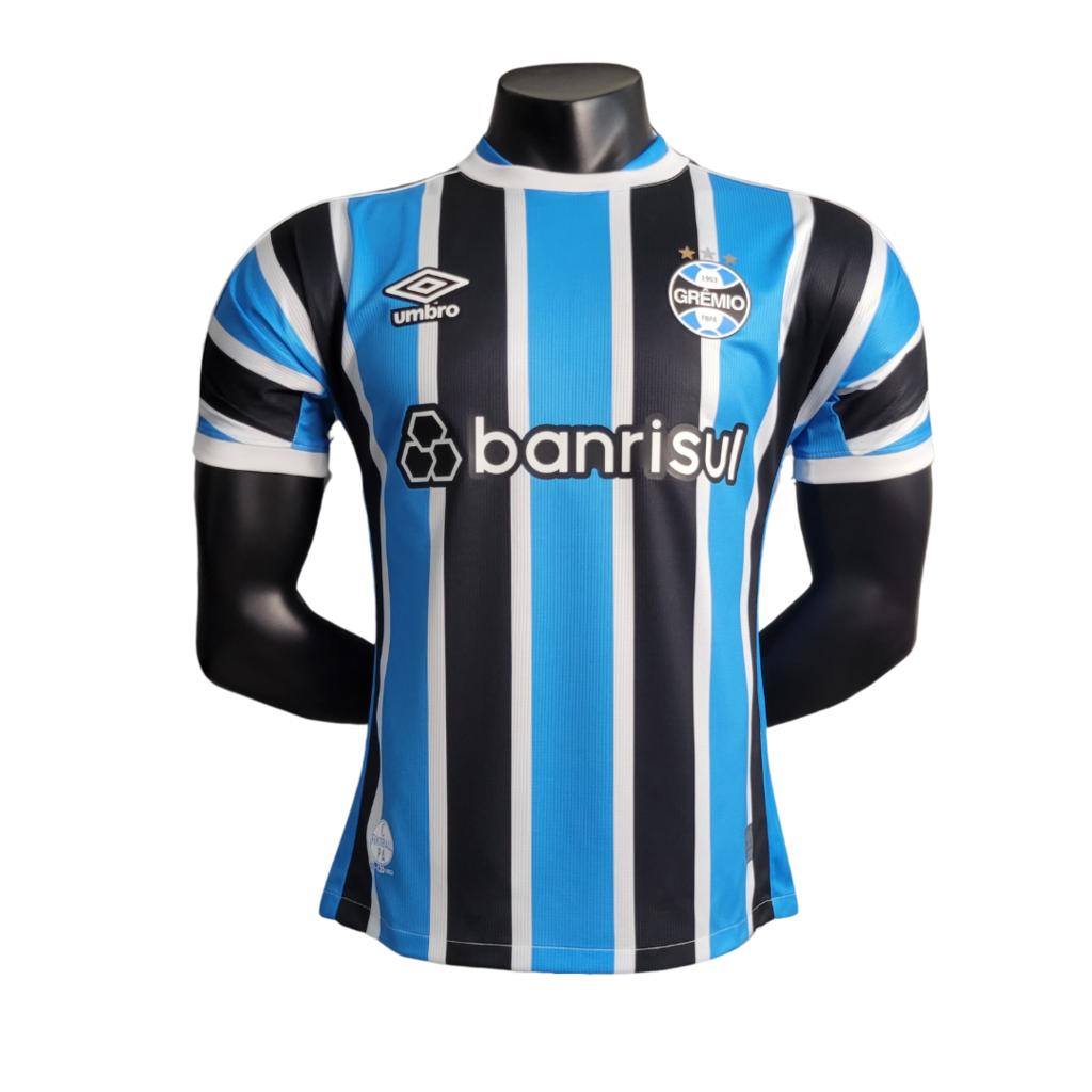 Camisa Grêmio I 23/24 Jogador Umbro Masculina - Azul+Preto