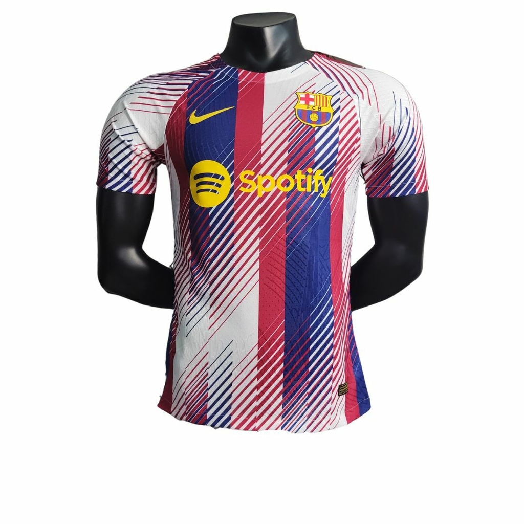 Camisa Barcelona Treino 23/24 Jogador Nike Masculina - Vermelho/Azul e  branco