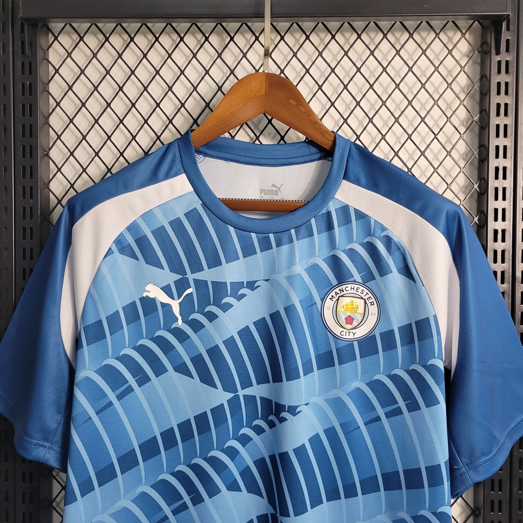 Camisa Manchester City Treino 23/24 Torcedor Puma Masculina - Azul