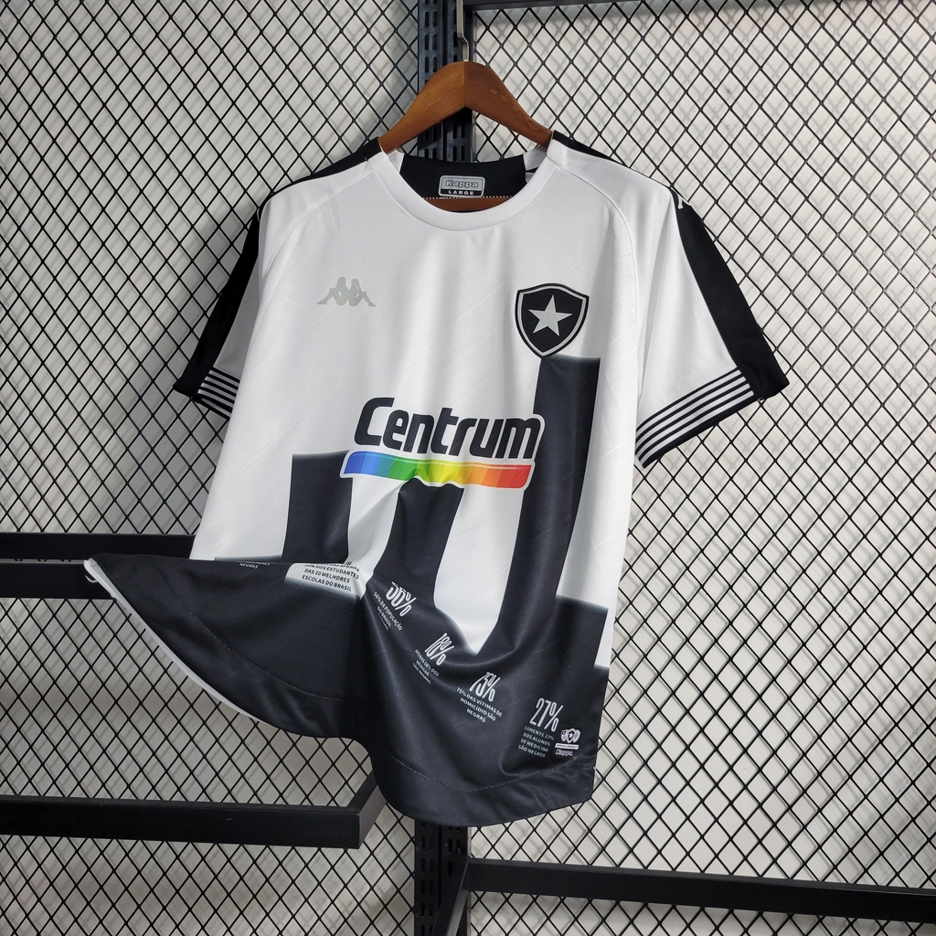 Camisa Botafogo Consciência Negra 21/22 Torcedor Kappa Masculina -  Preto+Branco