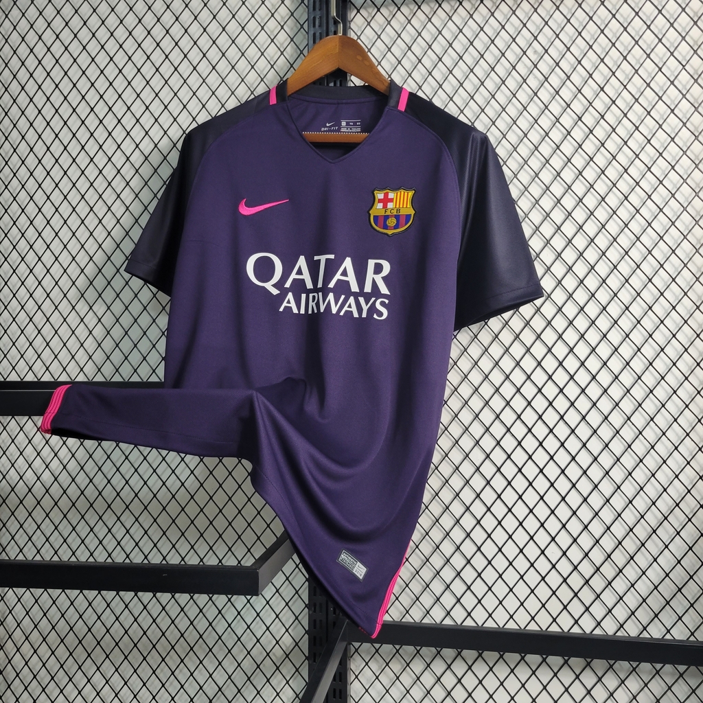 Camisa Barcelona Retrô Away 16/17 Torcedor Nike Masculina - Roxa