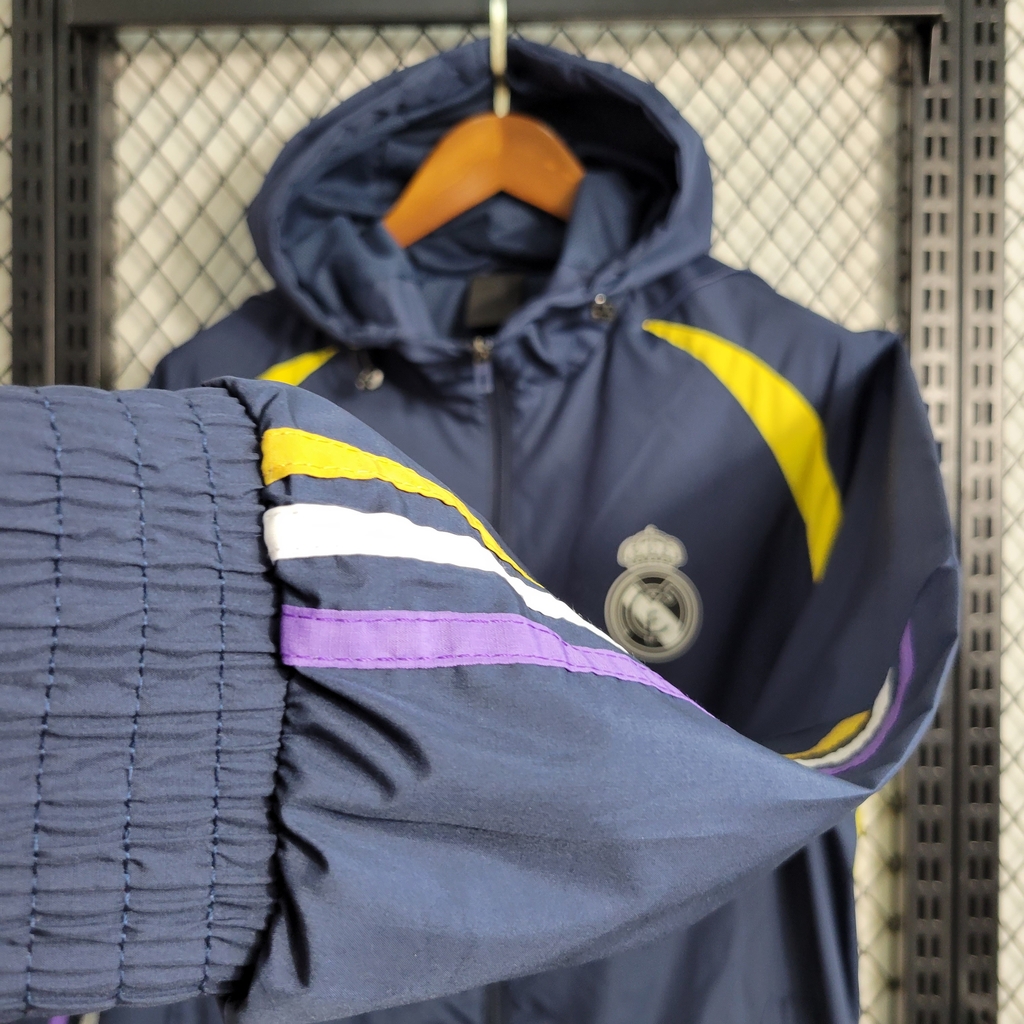 Corta Vento Real Madrid 23 24 Masculino Adidas Cinza