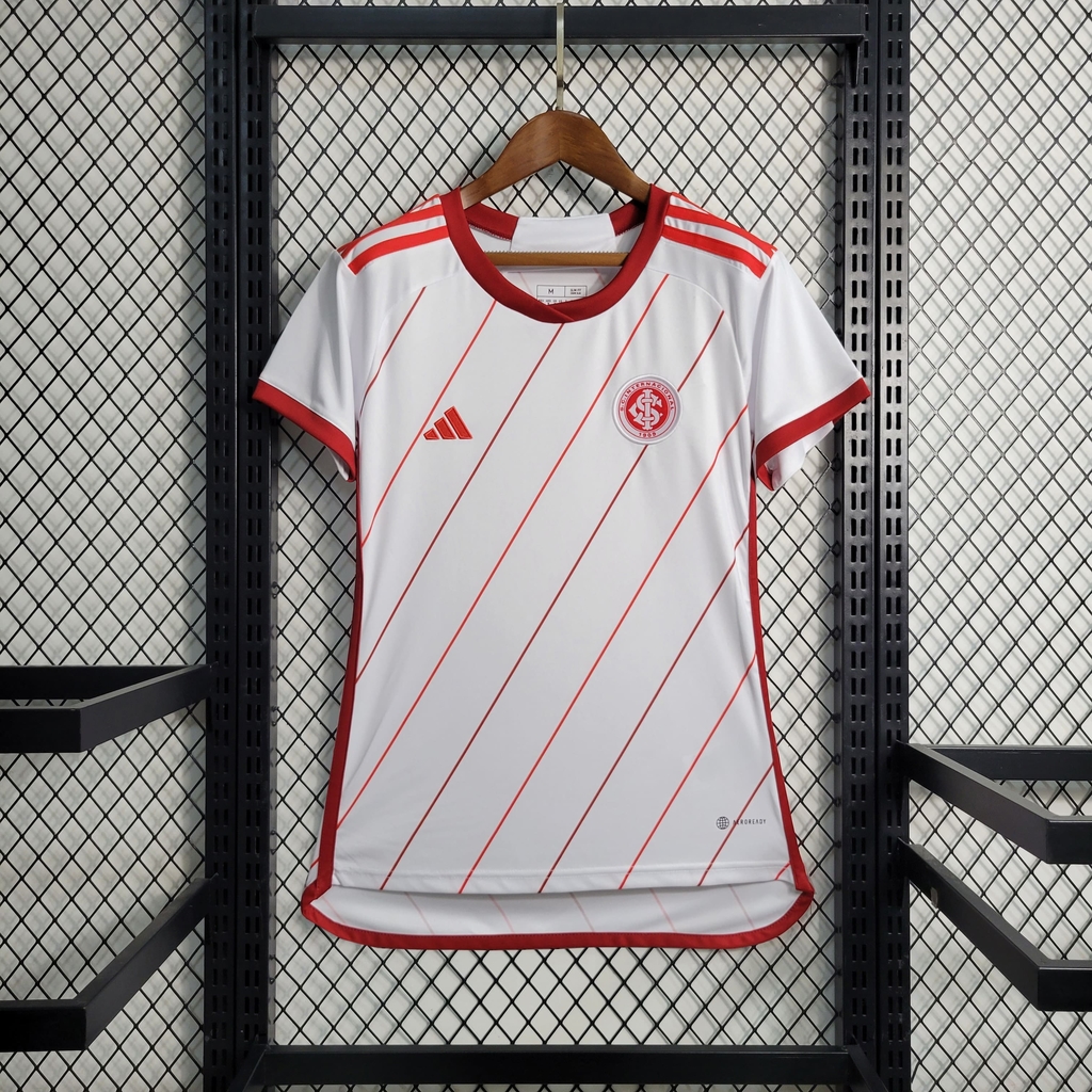 Camisa Internacional II 23/24 s/n° Torcedor Adidas Feminina - Vermelho  Escuro+Branco