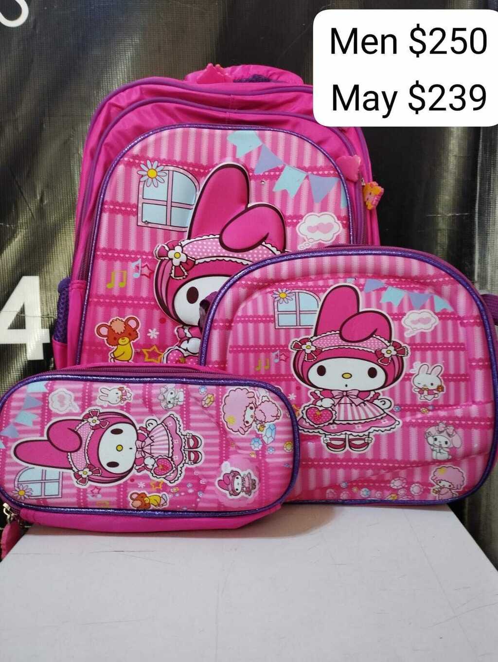 Mochilas con lonchera y lapicera sale