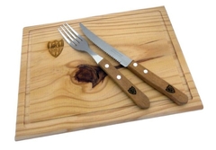 Plato de madera con cubiertos personalizado - tienda online