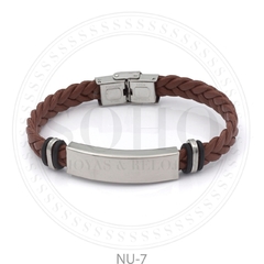 Pulsera de cuero trenzada personalizada - comprar online