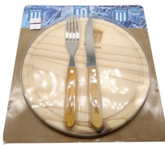 Plato de madera con cubiertos personalizado - Joyas Yaffa