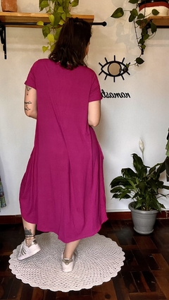 Vestido malha confortável bolsos - comprar online