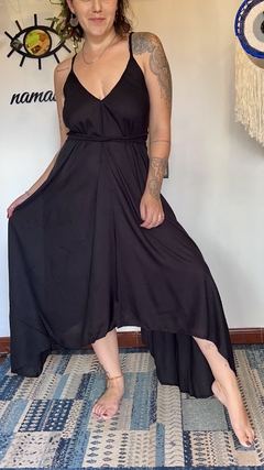 Vestido trançado preto