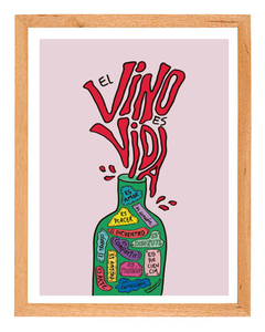 Lámina "El Vino es Vida" - comprar online