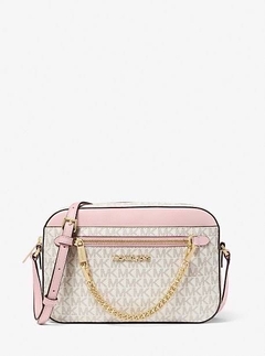 Bolsa Crossbody Michael Kors Jet Set Logo Corrente Vanilla