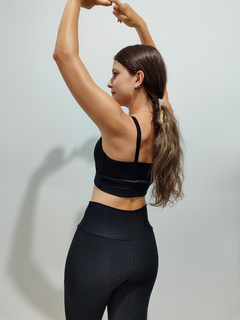 Calça lisa Dani canelada preta - RELIC FITWEAR