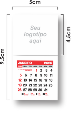 Imã de Geladeira com Calendário 2025