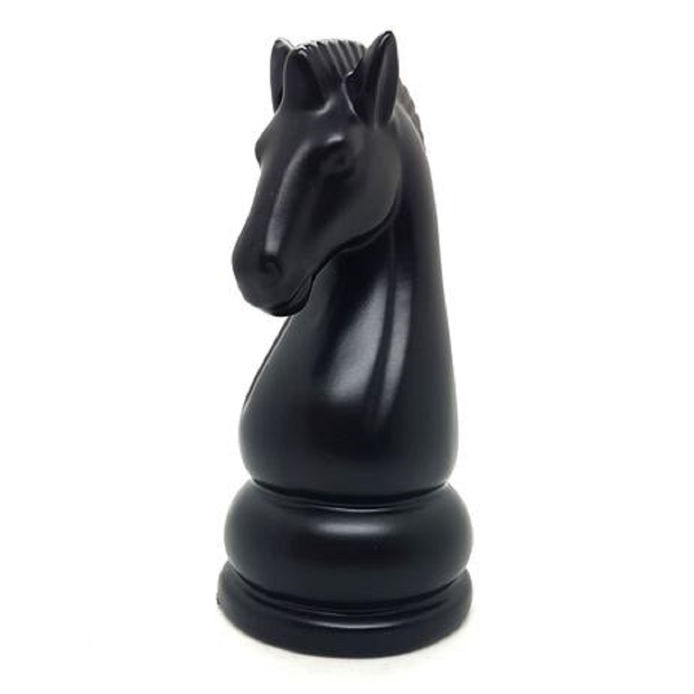 Peça de Xadrez Decorativa de Porcelana - Cavalo - Preto