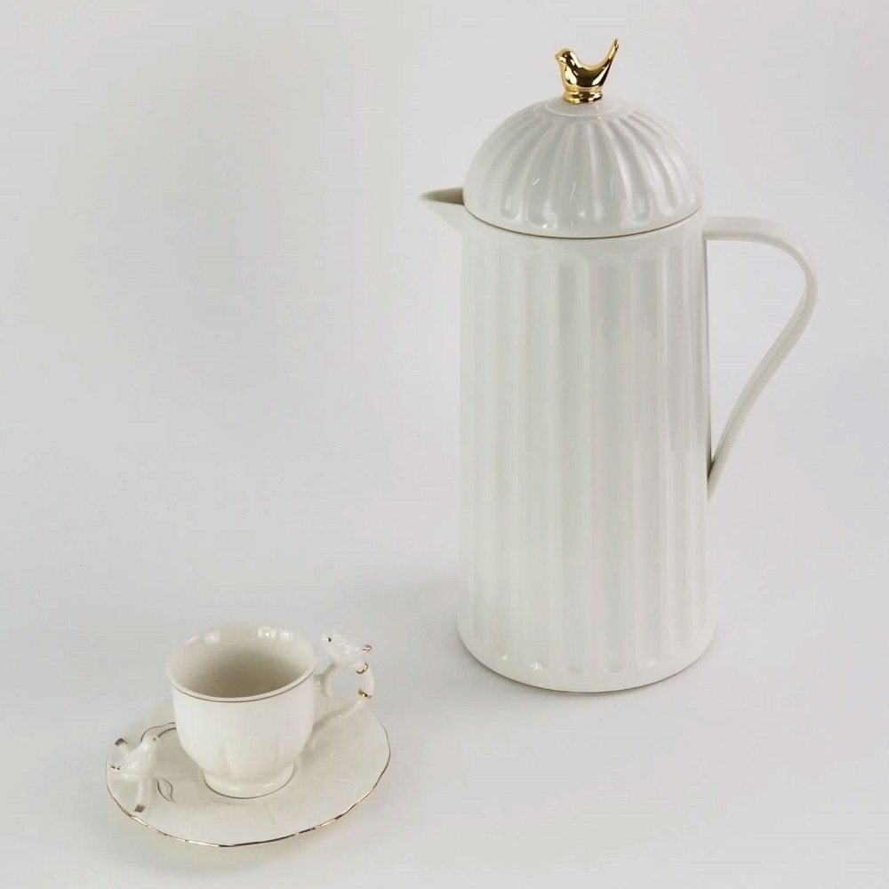 Garrafa Térmica 1L para café ou chá de plástico preto Bird Wolff