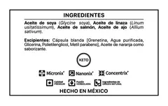 Macromega 52- Omega 3,6 y 9, Aceite de Salmón y Ajo que soporta la Disminución del colesterol y es auxiliar en el tratamiento de Infecciones. 60 Caps - Yerbazan México:  Tienda de Productos Naturales