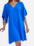 Vestido Flare com faixa azul klein - loja online