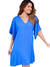 Vestido Flare com faixa azul klein na internet