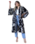 kimono longo estampa abstrata arte em P&B na internet