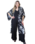 kimono longo estampa abstrata arte em P&B - comprar online