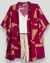 kimono estampado geométrico fucsia e capuccino - comprar online