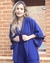kimono azul carbono com detalhe em preto - comprar online