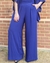 Calça Pantalona pala e elástico azul carbono - comprar online