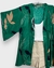 kimono estampado folhagem verde e marinho - loja online