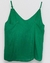 Regata de tecido decote V verde bandeira - loja online