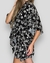 conjunto de Maxi kimono +short estampa lenço preto e of - loja online