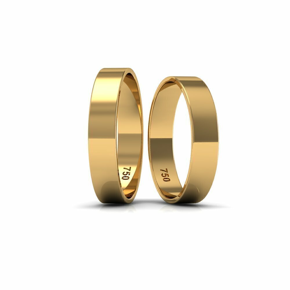 Alianças de Casamento em Ouro 18k Reta 4mm