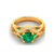 Anel de Ouro Diamantes e Esmeralda Leaf - comprar online