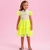 Vestido Infantil Jeans com Tule Verde Neon Petit Cherie